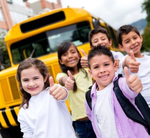 Kids on a camp field trip