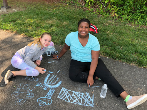 Sidewalk art camp activitiy